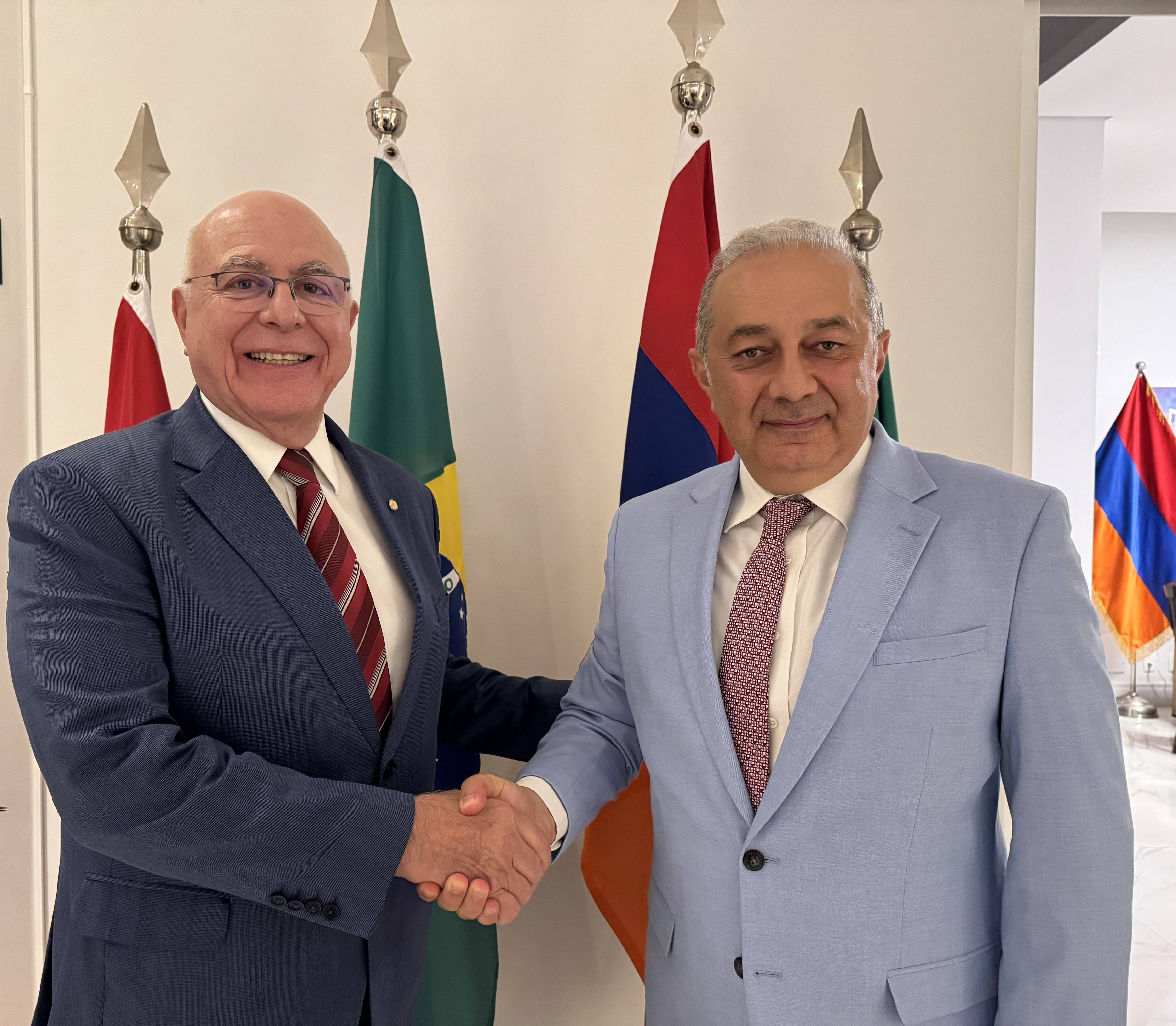 Meeting between the Ambassador of Armenia to Brazil and the Member of the Chamber of Deputies of the National Congress of Brazil Arnaldo Jardim